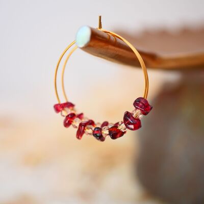 Pendientes Prisca granate