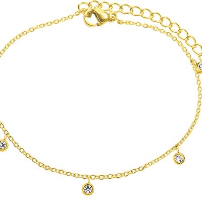 Pulsera con 5 piedras de oro engastadas