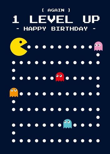 Carte postale Pac Man anniversaire 1 niveau supérieur 1