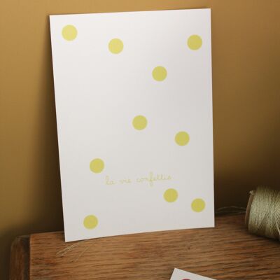 Yellow Confetti Life Postcard