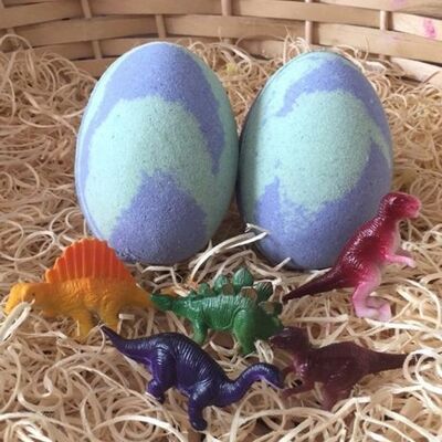 Bomba de baño de huevo de dinosaurio - Dinosaurio de juguete en el interior