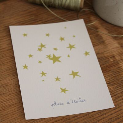 Carte postale Pluie d'étoile Bleu