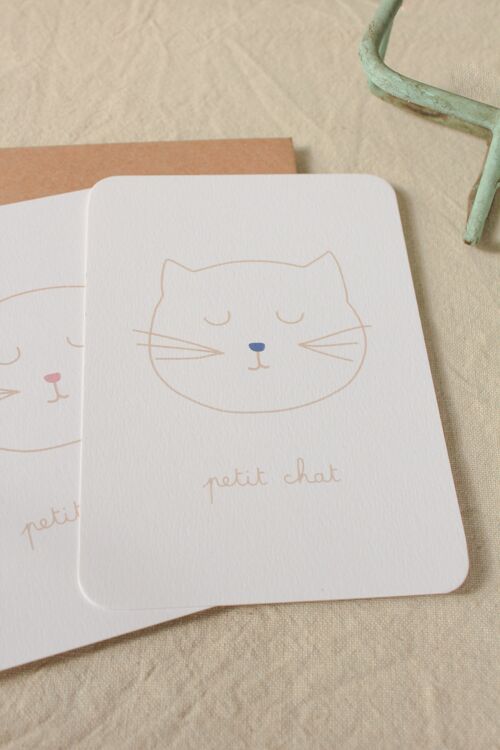 Carte postale Petit chat Bleu