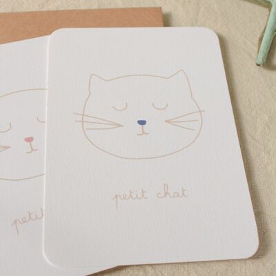 Carte postale Petit chat Bleu
