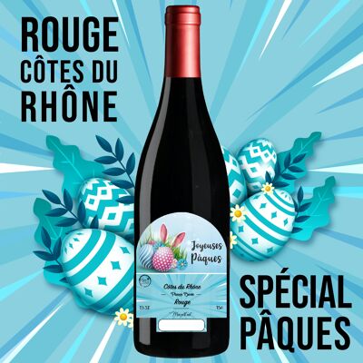 Vin Cadeau "Spécial Pâques" - AOC Côtes du Rhône ROUGE 75cl