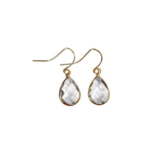 Teardrop earring small transparent - gold