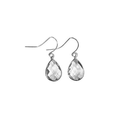 Teardrop earring small transparent - silver