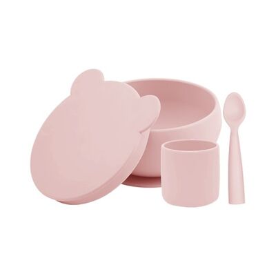 Coffret Mes Premiers Repas (bol+cuillère+gobelet)Rose Poudré