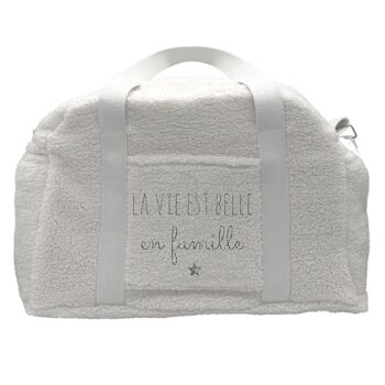 Sac à langer sherpa "La vie est belle en famille" symbole petite étoile 6