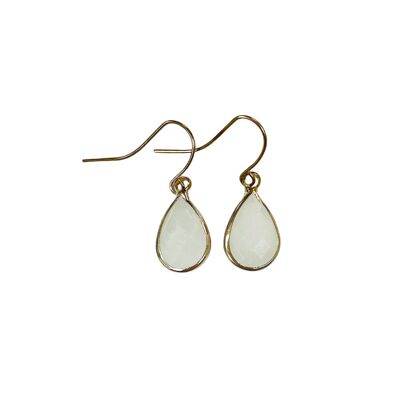 Teardrop earring small off white - gold