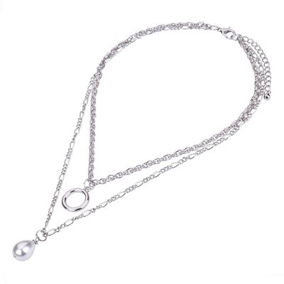 Alesha Base Alloy Faux Pearls Short Necklace DN2495R