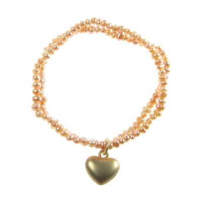 Bracelet élastique en alliage de base de perles d'eau douce Audrey DB0406B