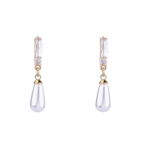 Audrey Faux Pearls Crystal Post Earrings DE0554K