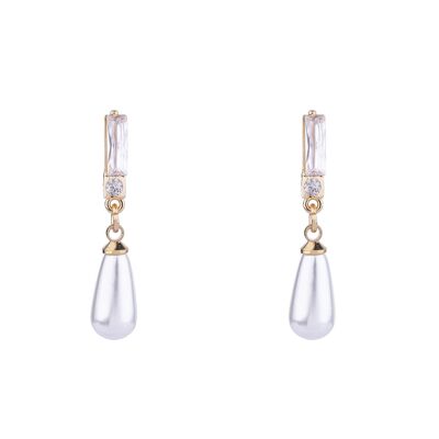 Audrey Boucles d'oreilles à tige en cristal avec fausses perles DE0554K