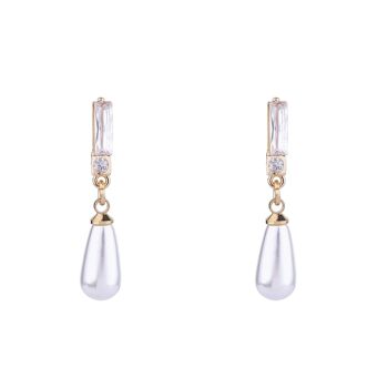 Audrey Boucles d'oreilles à tige en cristal avec fausses perles DE0554K