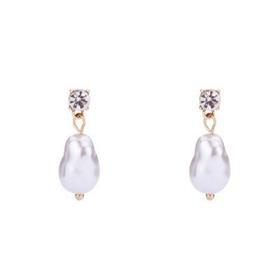 Audrey Faux Pearls Crystal Post Earrings DE1007K