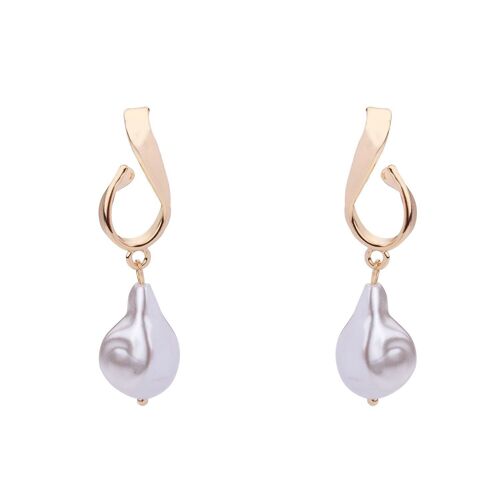Audrey Faux Pearls Crystal Post Earrings DE1008K