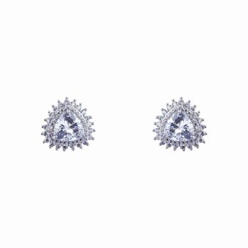 Boucles d'oreilles à clip en alliage de zircon cubique Elizabeth Base DE1013R