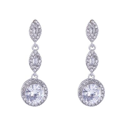 Elizabeth Base Alloy Cubic Zirconia Crystal Post Earrings DE1036R