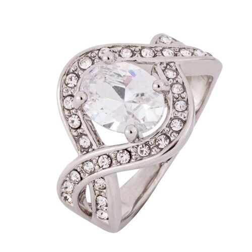 Elizabeth Base Alloy Cubic Zirconia Fixed Sizing Ring DR0454R