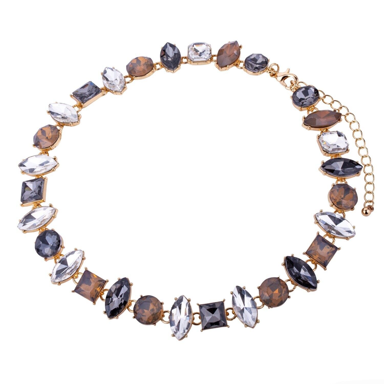 Iris-Basis-Legierungs-Kristallkragen-Halskette DN2472K