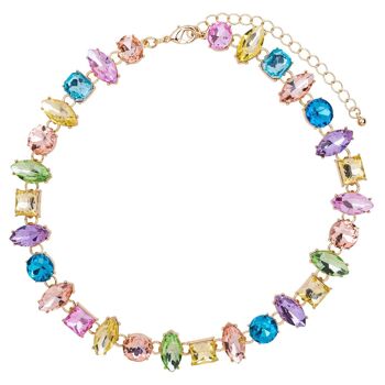 Collier de collier en cristal d'alliage de base d'iris DN2472N