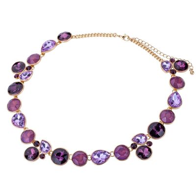 Iris Base Alloy Crystal Collar Necklace DN2546N