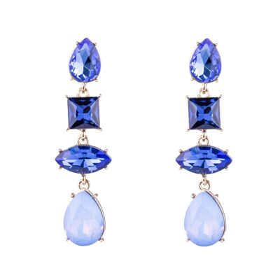 Boucles d'oreilles en alliage de cristal à base d'iris DE0968B