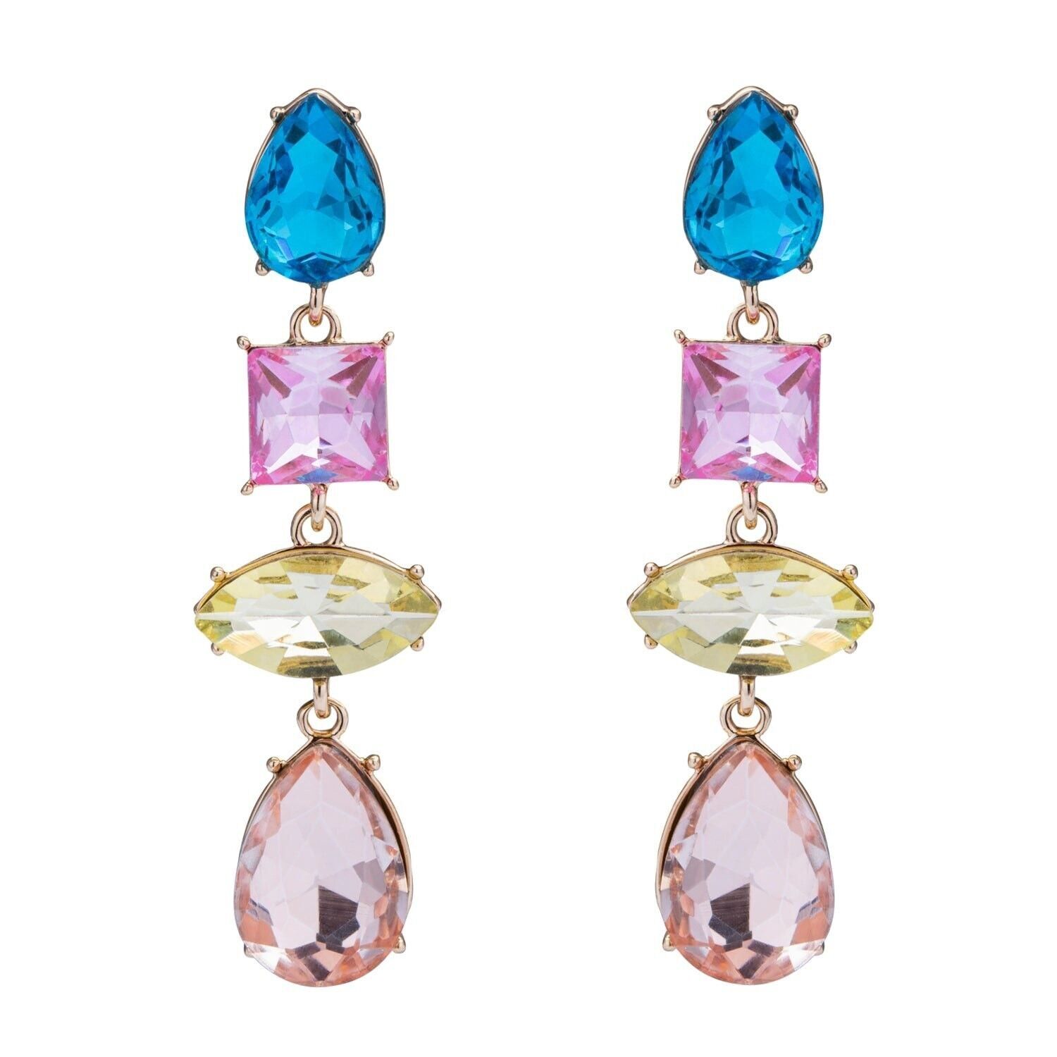 Irisbasis-Legierungs-Kristallpfosten-Ohrringe DE0968K