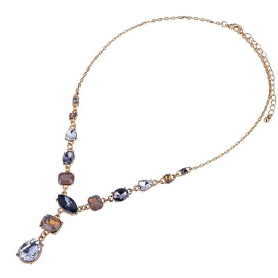 Collana corta in cristallo con base in lega di iris DN2474K