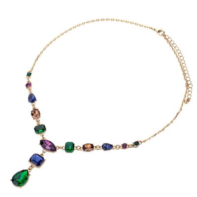 Collier court en cristal d'iris DN2474A