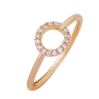 Keira Gold Plated Cubic Zirconia Fixed Sizing Ring DR0434K