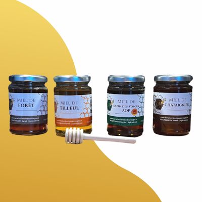 Small box of amber honeys
