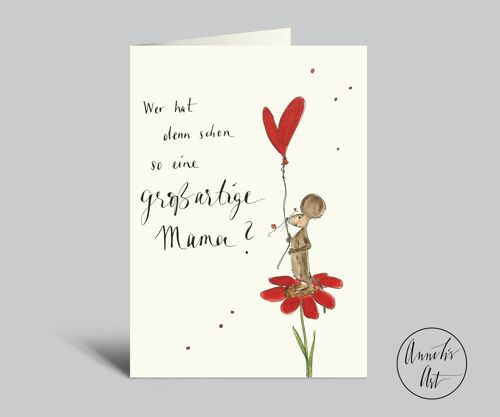 Postkarte | Großartige Mama | Klappkarte zum Muttertag
