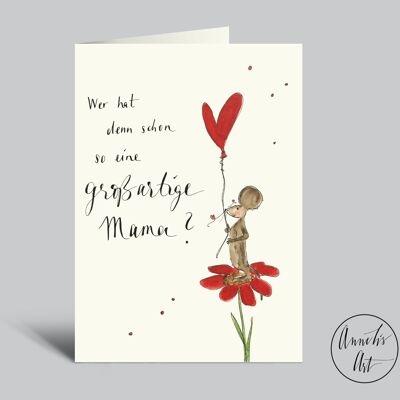 Cartolina | Grande mamma | Biglietto pieghevole per la festa della mamma