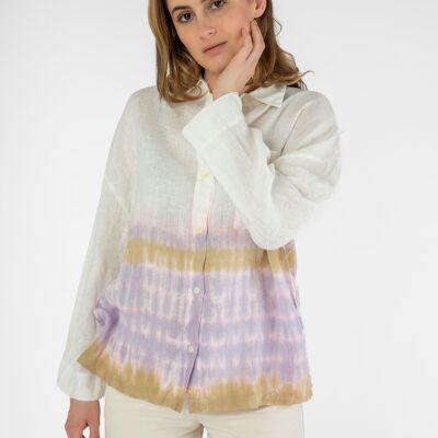 Dip-dyed linen blouse
