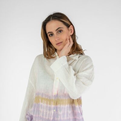 Dip-dyed linen blouse