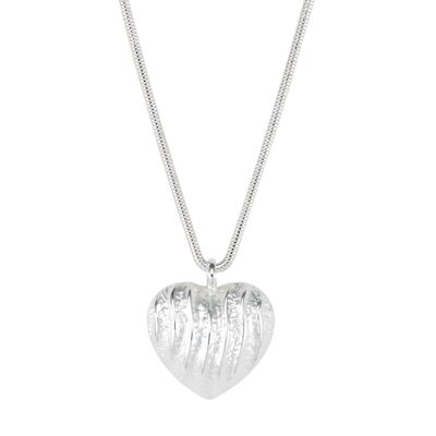 Collar Colgante Corazón Pintado A Mano Plata Monet DN1539S