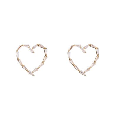 Sweetheart Cubic Zirconia Stud Earrings DE0542K