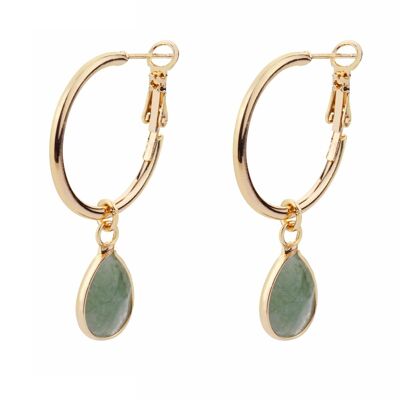 Venus Base Alloy Semi-Precious Stone Crystal Leaver Earrings DE1051C