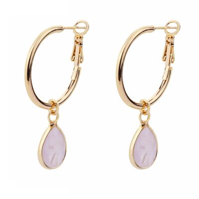 Venus Base Alloy Semi-Precious Stone Crystal Leaver Earrings DE1051D