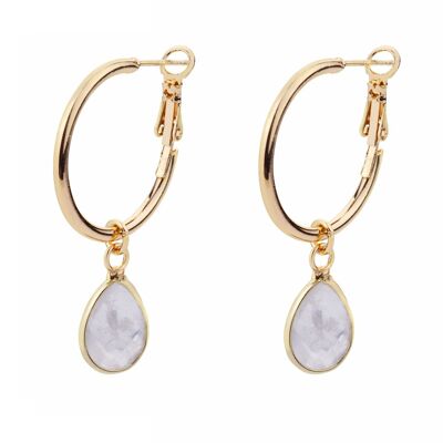 Venus Base Alloy Semi-Precious Stone Crystal Leaver Earrings DE1051E