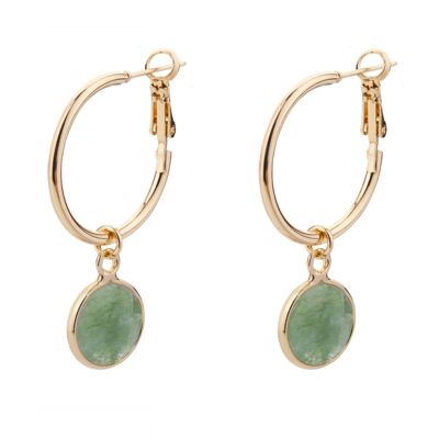 Venus Base Alloy Semi-Precious Stone Crystal Leaver Earrings DE1052C