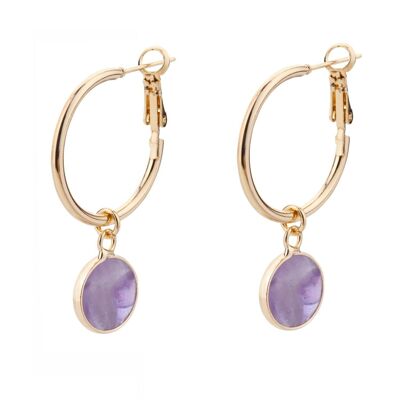 Venus Base Alloy Semi-Precious Stone Crystal Leaver Earrings DE1052N