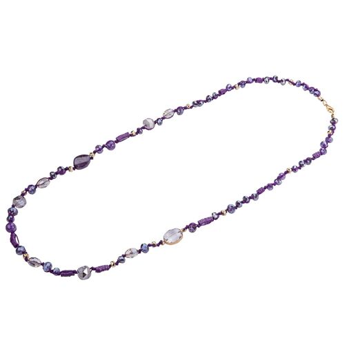 Venus Base Alloy Semi-Precious Stone Crystal Long Necklace DN2425N