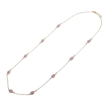 Collier long en cristal de pierre semi-précieuse en alliage de base Venus DN2538D