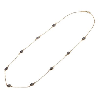 Venus Base Alloy Semi-Precious Stone Crystal Long Necklace DN2538M