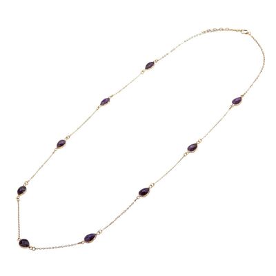 Venus Base Alloy Semi-Precious Stone Crystal Long Necklace DN2538N