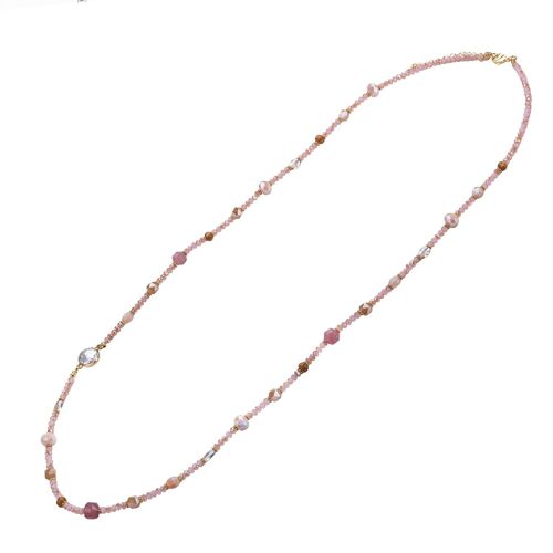 Venus Base Alloy Semi-Precious Stone Crystal Mother of Pearl Long Necklace DN2530D
