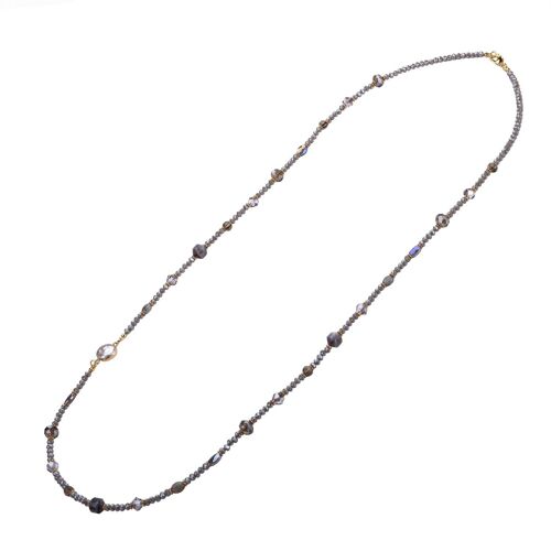 Venus Base Alloy Semi-Precious Stone Crystal Mother of Pearl Long Necklace DN2530M